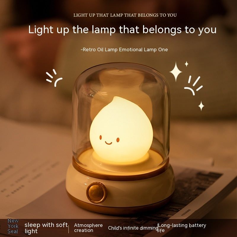 Retro Small Night Lamp Bedroom Mini Desktop LED Cute Night Lamp