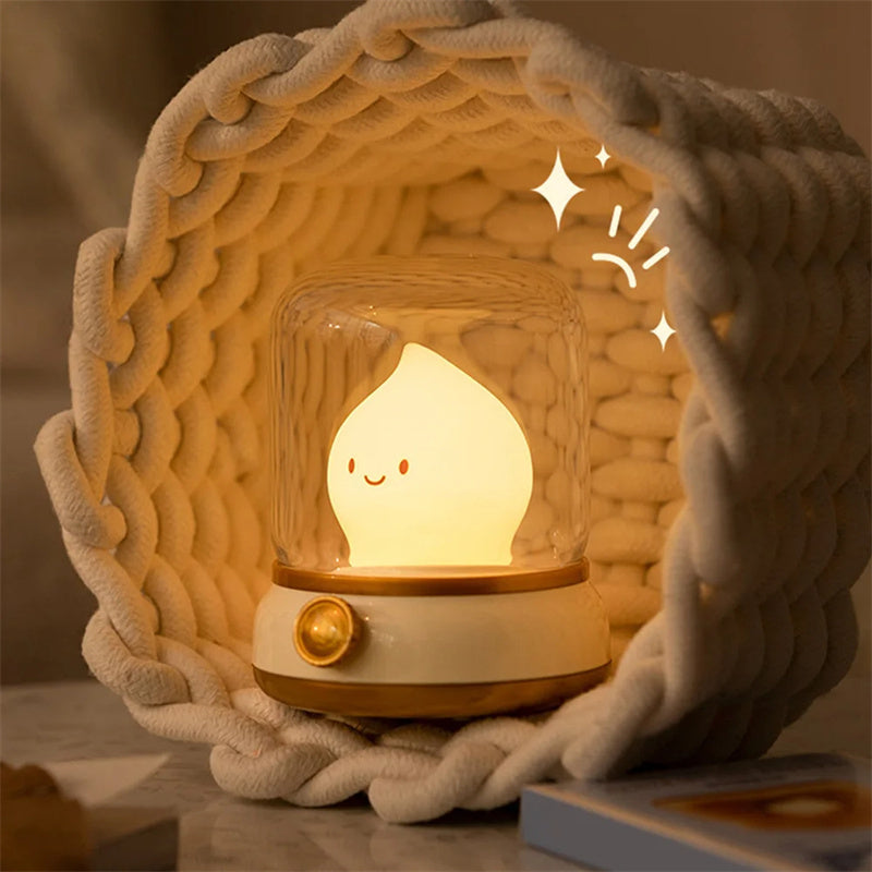 Retro Small Night Lamp Bedroom Mini Desktop LED Cute Night Lamp