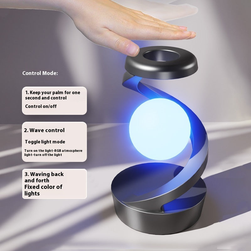 Rotating Moon Desk Lamp With Phone Wireless Charging Sensor Control Table Lamp